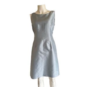 Valerie Steven’s women’s size 6 mineral blue 100% silk mini sleeveless dress